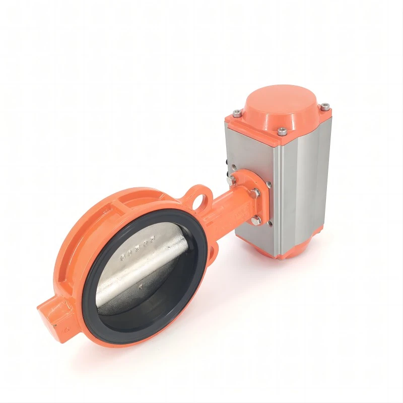 Pneumatic wafer type soft back butterfly valve side Pneumatic wafer type soft back butterfly valve side