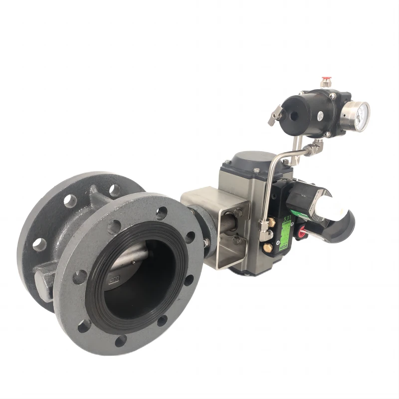 Pneumatic cast steel flange butterfly valve show
